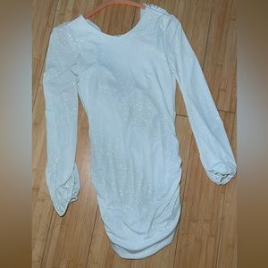White sparkly mini dress